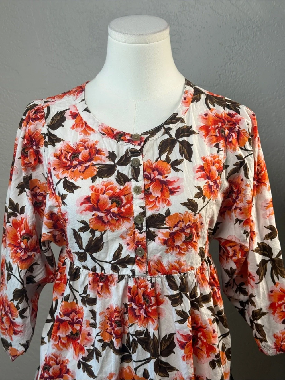 Old Navy Girls Floral Tiered Dress Large 10-12 Cotton Rayon Boho Fall